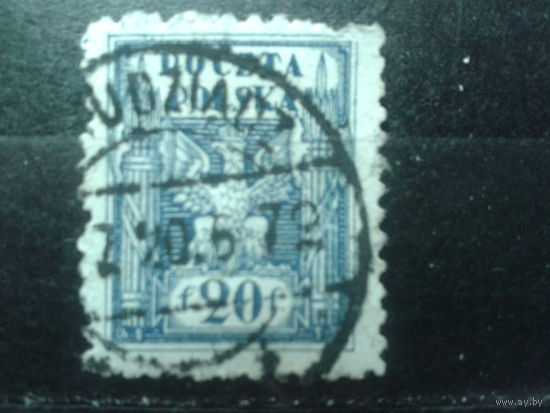 Польша 1919 Стандарт, герб 20 фенигов