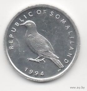 РЕСПУБЛИКА СОМАЛИЛЕНД. 1 ШИЛЛИНГ 1994. ФАУНА. Сомалийский голубь