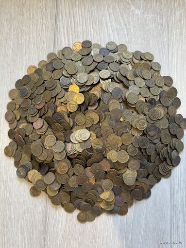 1 копейка 1961-91. Лот 2,2 кг (около 2200 штук)