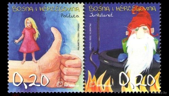 2005 Босния и Герцеговина (хорват.) 152-153 Герои детских сказок. Дюймовочка и Малик Тинтилинич **
