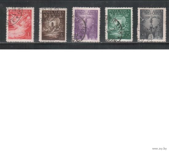 Ватикан-1947,(Мих.140-145)  гаш. , Религия, Авиапочта