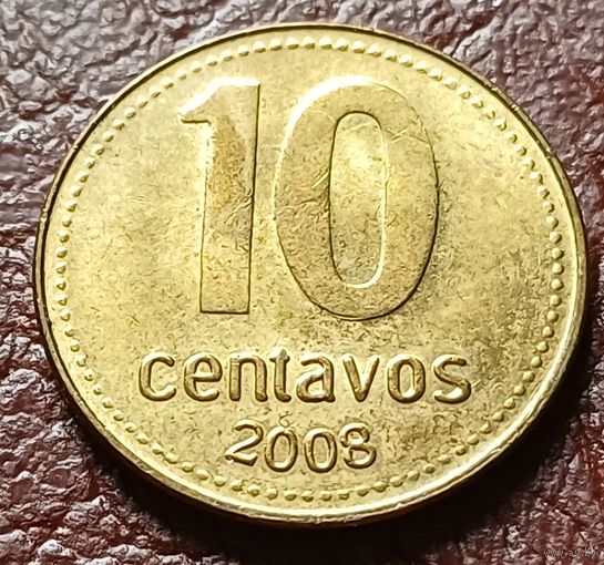 Аргентина 10 сентаво, 2008    ( 1-2-2 )