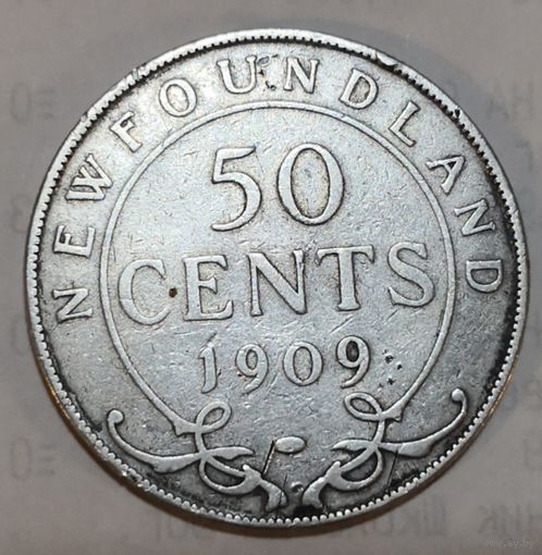 Ньюфаундленд 50 центов 1909, серебро