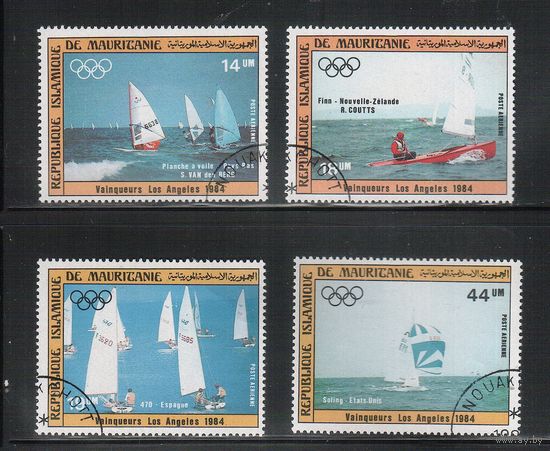 Мавритания-1984(Мих.836-839) , гаш. , Спорт, ОИ, Парусный спорт(полная серия)