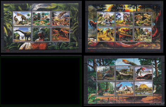 СЕРИЯ Блоков динозавры рептилии фауна MNH