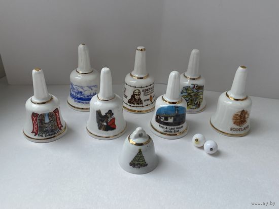 Колокольчики сувенирные, фарфор.