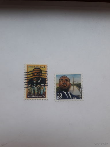 Марки США  Лауреат нобелевской премии Мира  1964 М Л Кинг