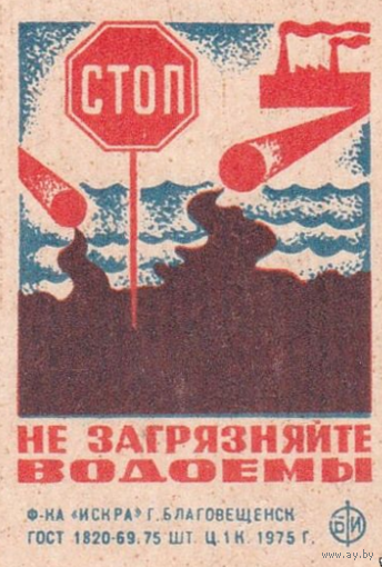 Спичечные этикетки ф.Искра.1975 год. Рыбоохрана