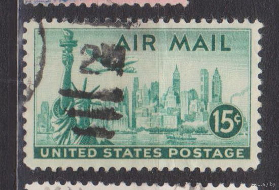 Авиаци. Самолет над Нью-Йорком США 1911 год лот 11