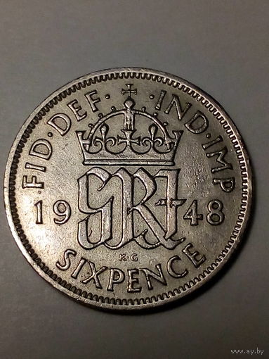 6 пенсов Великобритания 1948 год