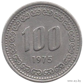 Республика Корея ( Южная Корея ). 100 вон 1975. Адмирал Ли Сун Син.