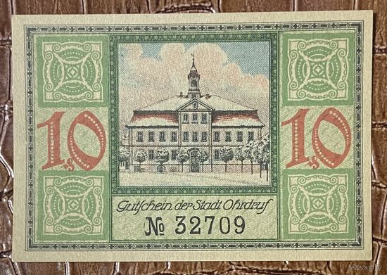 Нотгельд 10 пфеннигов 1921 год. Ордруф. Веймарская республика