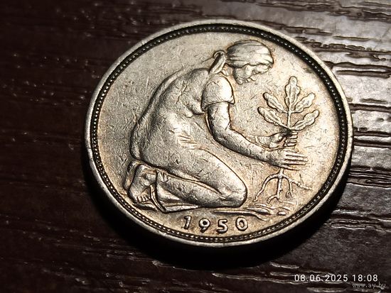 Германия 50 пфеннигов 1950 G