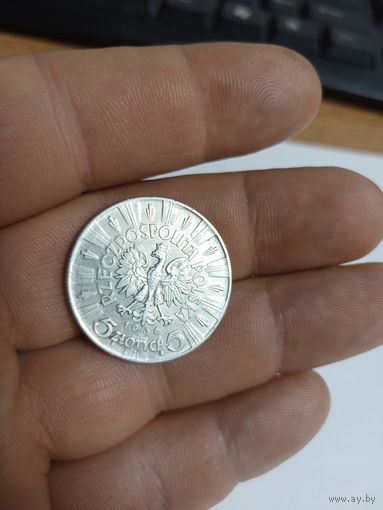 5 злотых 1936 года ,Пилсудский