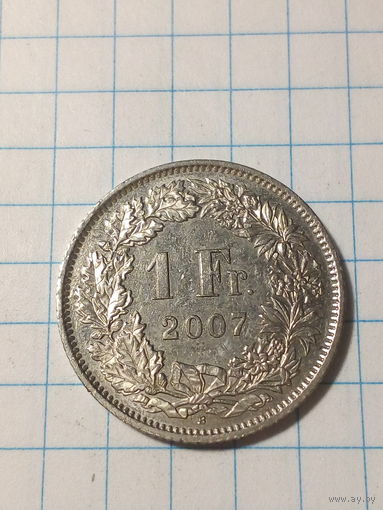 1 франк Швейцария 2007 год