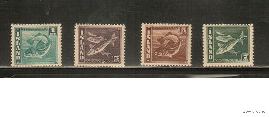Исландия-1939(Мих.208-211) , ** , Морская Фауна, Рыбы