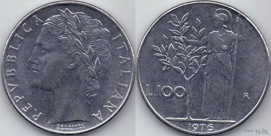 Италия, 100 лир 1976 года