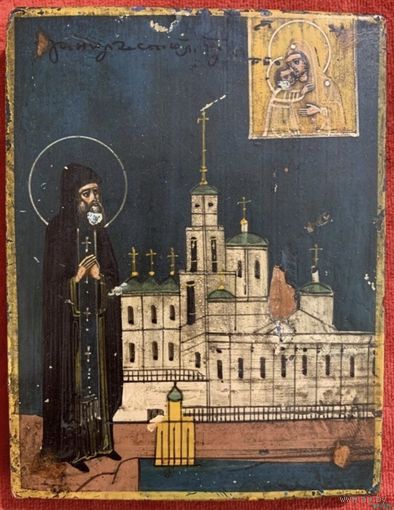 Святой Нил Столобенский. Конец 19 века. Россия. Размер 10,5х8,2 см.