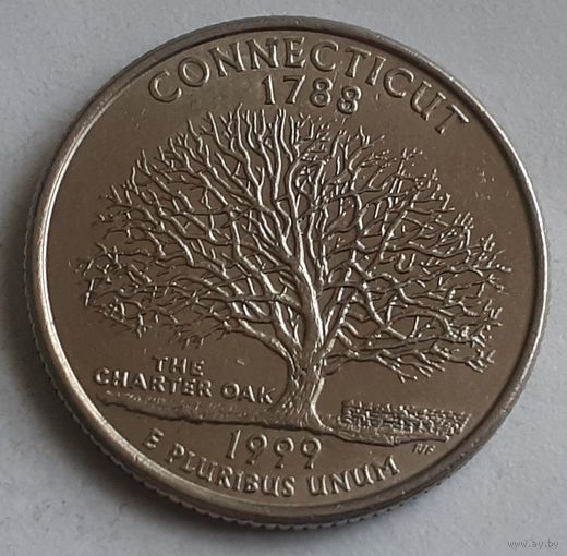 США 1/4 доллара, 1999"D"  Квотер штата Коннектикут (10-2-33)