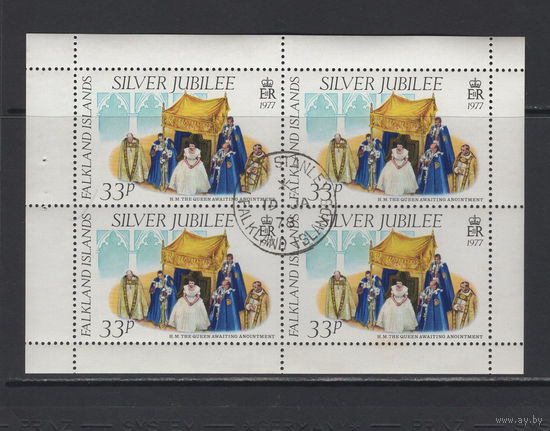 Монархия Фолклендские острова /Falkland Islands 1977 Королева Елизавета II Юбилей коронации Квартблок Used