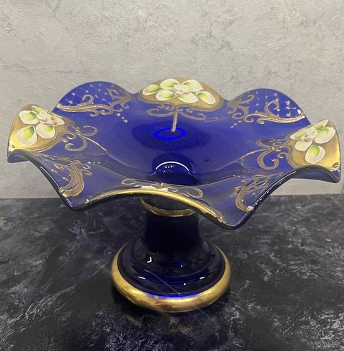 Ваза для фруктов Bohemia Crystal Изабелла Топаз