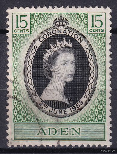 89.BrKS. Великобритания. Колонии. Аден. Коронация Елизаветы II. 1953 г. 15c. Mi.#48.