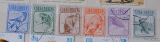 Серия 6 марок, 1981г. Фауна, гаш. Куба.