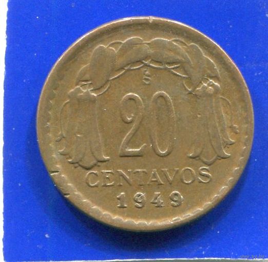 Чили 20 сентаво 1949