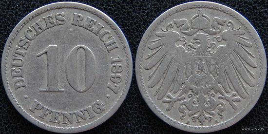YS: Германия, Рейх, 10 пфеннигов 1897A, KM# 12 (1)