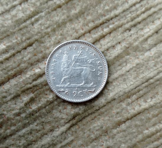 Werty71 Эфиопия 1 герш 1895 Серебро Лев Серебро гирш