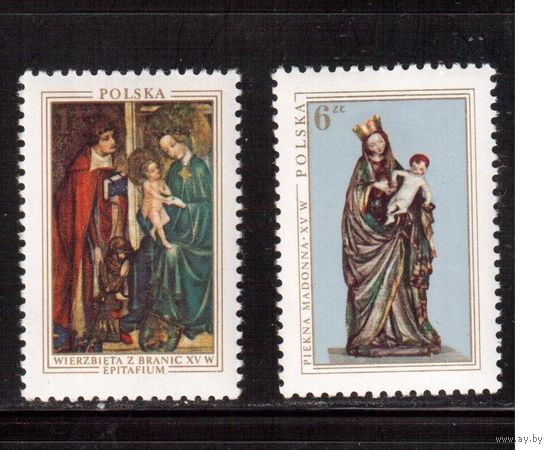 Польша-1976, (Мих.2473-2474), **,  Религия, Искусство, Живопись
