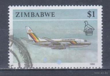 [2179] Зимбабве 1990. Авиация.Самолет. Гашеная марка.