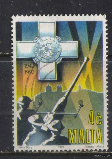 Мальта 1992 Зенитчики 2 Мировой войны Крест Св Георгия Форт Св Эразма #887