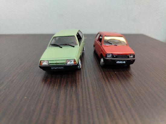 Коллекционный модели ВАЗ-2108 Спутник и ВАЗ-1111 Ока сломаны колесики видно на фото