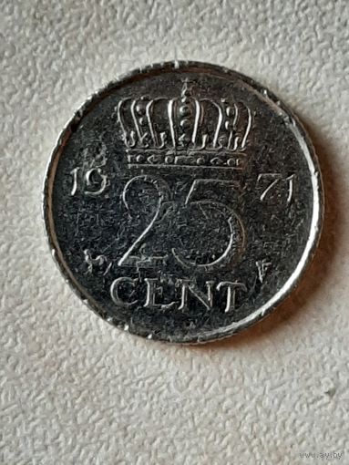 25 центов Нидерланды 1971