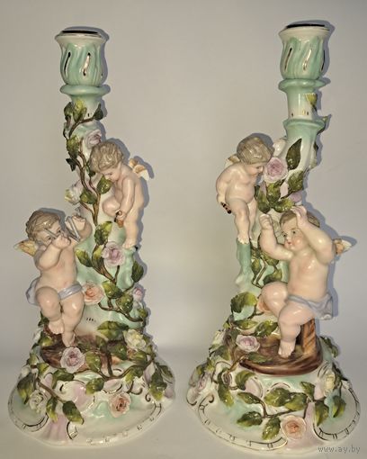Старинные фарфоровые подсвечники. Thuringen