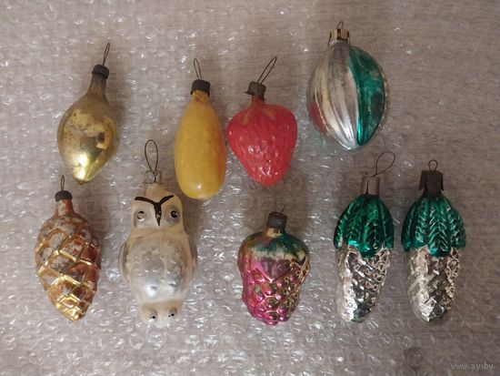 Лот ёлочных игрушек 2 СССР. С РУБЛЯ.