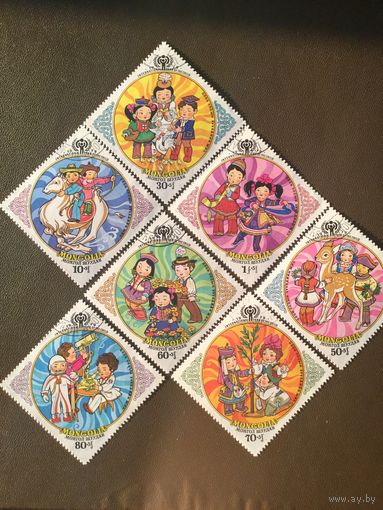 Год детей. Монголия,1979, серия 7 марок