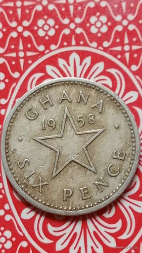 Гана 6 пенсов 1958