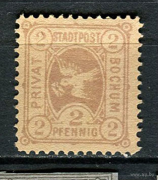 Германия - Бохум - Местные марки - 1887 - Птица с письмом 2Pf - [Mi.36b] - 1 марка. Чистая без клея.  (Лот 91CW)