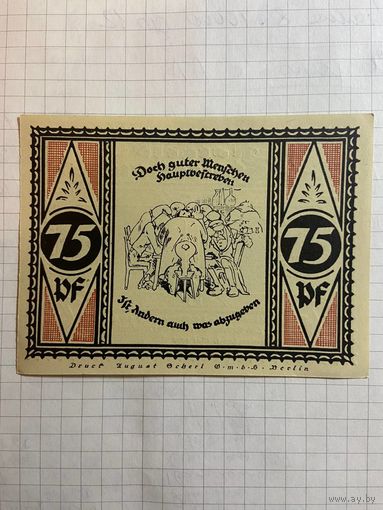 75 пфеннингов (нотгельды) г. Германия.