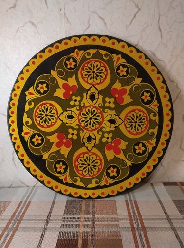 Настенная тарелка. Панно. СССР. Хохлома.30 см.
