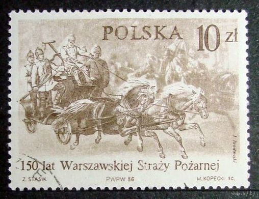 Польша 1986.  150-летие Варшавской пожарной команды. Полная серия
