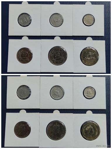 Распродажа !!! Белиз 6 монет (1, 5, 10, 25, 50 центов, 1 доллар) 1991-2015 гг. UNC