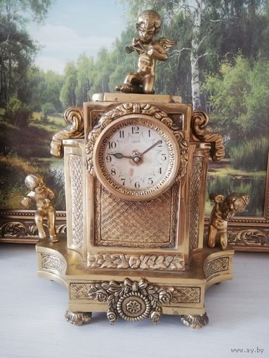 Каминные часы. Бронза 7 кг