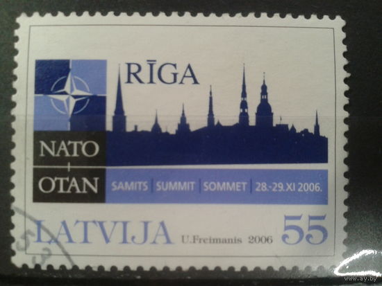 Латвия, 2006. Конференция НАТО в Риге. Mi-1,8 евро гаш.