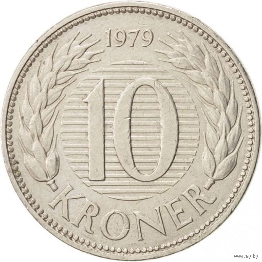 Дания 10 крон, 1979 Королева Маргрете II UNC