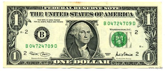 1 доллар 2001 B