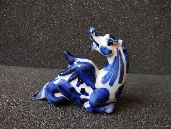Статуэтка фарфоровая Змей Горыныч Дракон, Гжель