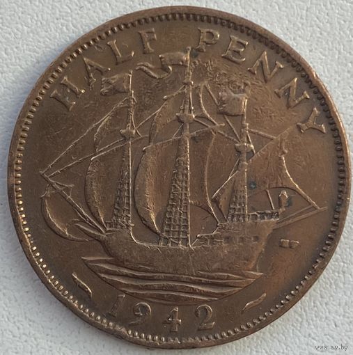 Великобритания 1/2 пенни 1942 г.